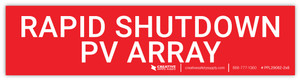 Rapid Shutdown PV Array - Arc Flash Label