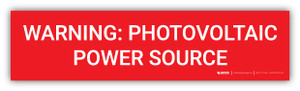 Warning Photovoltaic Power Source v2 - Arc Flash Label