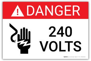 Danger: 240 Volts with Icon - Arc Flash Label