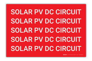 Solar PV DC Circuit Multiple - Arc Flash Label