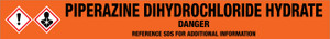 Piperazine Dihydrochloride Hydrate [CAS# 207605-49-0] - GHS Pipe Marking Label