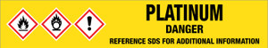 Platinum [CAS# 7440-06-4] - GHS Pipe Marking Label