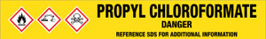 Propyl Chloroformate [CAS# 109-61-5] - GHS Pipe Marking Label