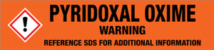 Pyridoxal Oxime [CAS# 708-08-7] - GHS Pipe Marking Label