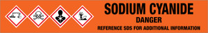 Sodium Cyanide [CAS# 143-33-9] - GHS Pipe Marking Label