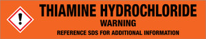 Thiamine Hydrochloride [CAS# 67-03-8] - GHS Pipe Marking Label
