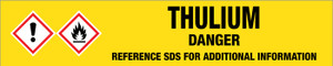 Thulium [CAS# 7440-30-4] - GHS Pipe Marking Label