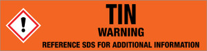 Tin [CAS# 7440-31-5] - GHS Pipe Marking Label