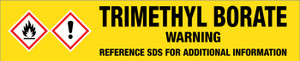 Trimethyl Borate [CAS# 121-43-7] - GHS Pipe Marking Label