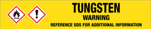 Tungsten [CAS# 7440-33-7] - GHS Pipe Marking Label