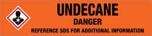 Undecane [CAS# 1120-21-4] - GHS Pipe Marking Label