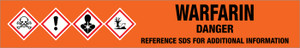 Warfarin [CAS# 81-81-2] - GHS Pipe Marking Label
