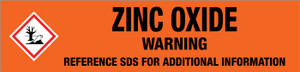 Zinc Oxide [CAS# 1314-13-2] - GHS Pipe Marking Label