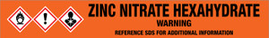 Zinc Nitrate Hexahydrate [CAS# 10196-18-6] - GHS Pipe Marking Label