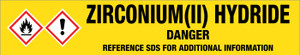 Zirconium(Ii) Hydride [CAS# 75-65-0] - GHS Pipe Marking Label