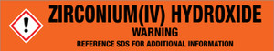 Zirconium(Iv) Hydroxide [CAS# 14475-63-9] - GHS Pipe Marking Label