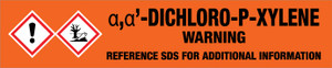Œ±,Œ±‚Ä≤-Dichloro-p-xylenee [CAS# 623-25-6] - GHS Pipe Marking Label
