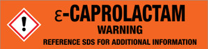 Œµ-Caprolactam [CAS# 105-60-2] - GHS Pipe Marking Label
