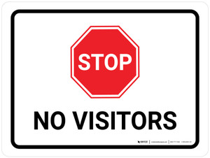 Stop No Visitors with Icon Landscape - Wall Sign
