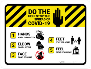 Do The Five Help Stop The Spread Of COVID-19 with Icons Landscape - Wall Sign