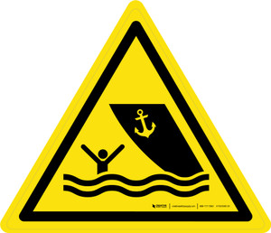Boating Area Warning - ISO Floor Sign