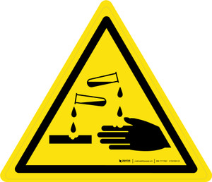 Corrosive Substance Warning - ISO Floor Sign