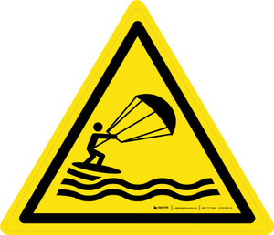 Kite Surfing Warning - ISO Floor Sign
