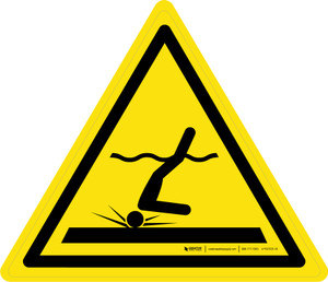 Shallow Water Warning - ISO Floor Sign