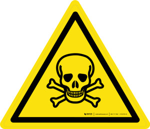 Toxic Material Warning - ISO Floor Sign