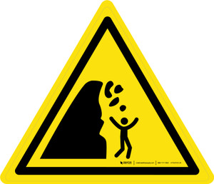 Unstable Cliff Warning - ISO Floor Sign
