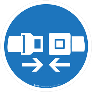 Wear Safety Belts Mandatory - ISO Floor Sign