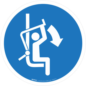 Close Safety Bar of Chairlift Mandatory - ISO Floor Sign