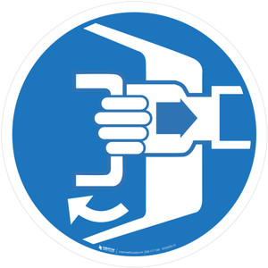 Close Secure Hatches in Launch Squence Mandatory - ISO Floor Sign