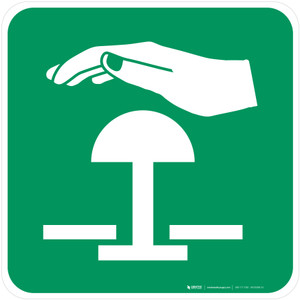Emergency Stop Button Safe Condition - ISO Floor Sign