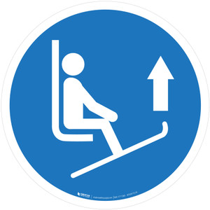Lift Ski Tips Mandatory - ISO Floor Sign