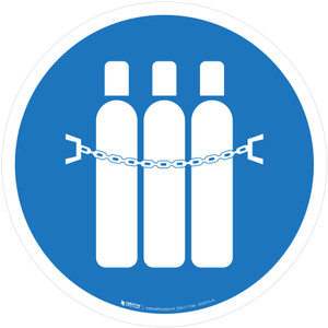 Secure Gas Cylinders Mandatory - ISO Floor Sign