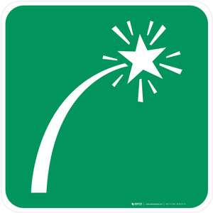 Survival Craft Distress Signal Safe Condition - ISO Floor Sign