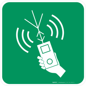 Two-Way VHF Radiotelephone Apparatus Safe Condition - ISO Floor Sign