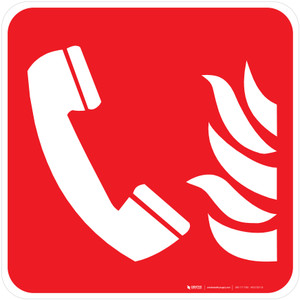 Fire Emergency Telephone Fire Safety - ISO Floor Sign
