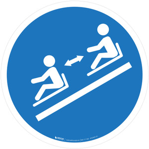 Keep Distances Mandatory - ISO Floor Sign
