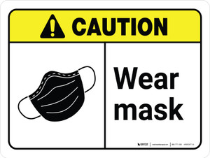 Caution: Wear Mask ANSI Wall Sign