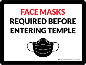 Face Masks Required Before Entering Temple Landscape - Wall Sign
