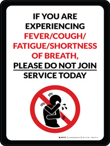 Shortness Of Breath - Please Do Not Join Service Today Landscape - Wall Sign