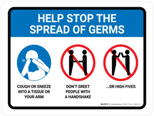 Help Stop The Spread Of Germs (How-to) Landscape - Wall Sign