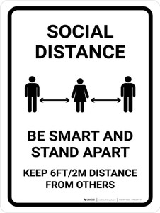 Be Smart And Stand Apart Portrait - Wall Sign