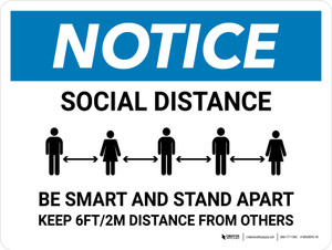 Notice: Be Smart And Stand Apart Landscape - Wall Sign