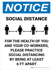 Notice: For The Health Of You And Your Co-Workers Portrait - Wall Sign