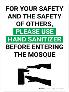 Please Use Hand Sanitizer Before Entering the Mosque with Icon Portrait V2 - Wall Sign