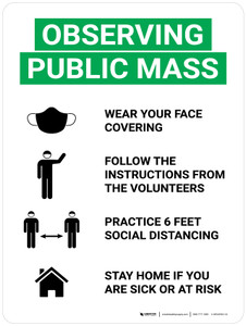 Observing Public Mass Health Precautions with Icon Portrait V2 - Wall Sign