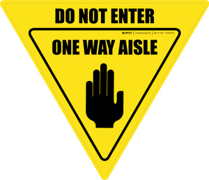 Do Not Enter One Way Aisle with Icon Yield - Floor Sign